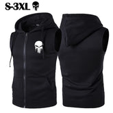 Neu bei Tanktop-Jacken für Herren und Damen, lässiger ärmelloser Mantel, modischer Kapuzenpullover mit Totenkopf-Print, Pullovermantel, Streetwear-Weste für Herren